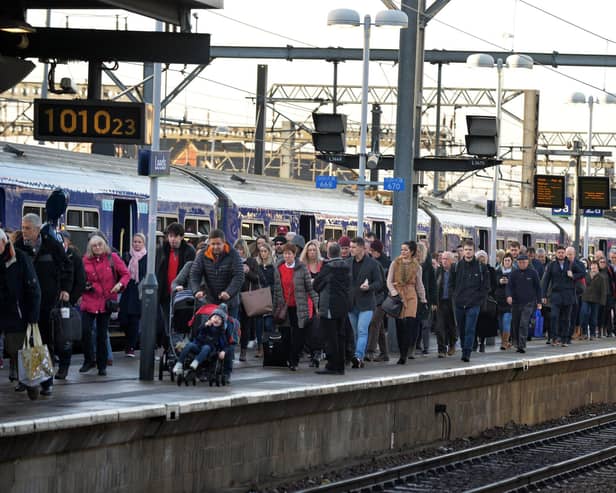 Leeds City Station was the second busiest outside of London in the year to March, new figures show (Photo by Bruce Rollinson/National World)