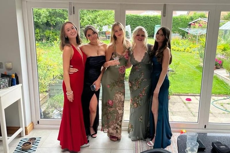 Lesley Elsie Bland said: "My daughter Emelia and her best friends from Harrogate Grammar sixth form prom."