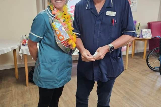 Nicola (left) with Dave, Eckington Court Deputy (right)