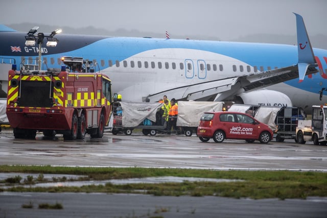 The airport said it was "working with the airline, relevant operations teams and emergency authorities to resolve this situation and return services safely as quickly as possible"
