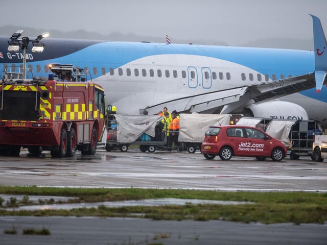 The airport said it was "working with the airline, relevant operations teams and emergency authorities to resolve this situation and return services safely as quickly as possible"