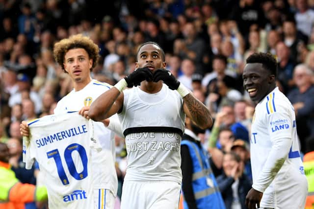 Leeds United v Cardiff City. Crysencio Summerville celebrates the equalising goal.Picture taken by Yorkshire Post Photographer Simon Hulme 6th August 2023










