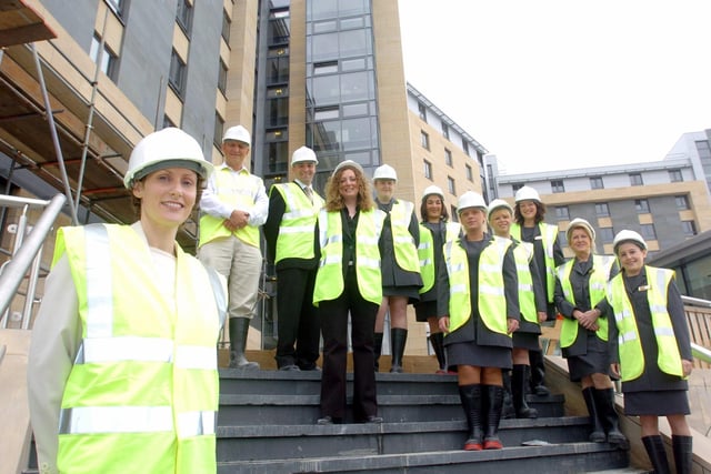 General manager Paula Asple, foreground, with staff at Bewley's Hotel in Leeds city centre, which was nearing completion on July 9, 2004.