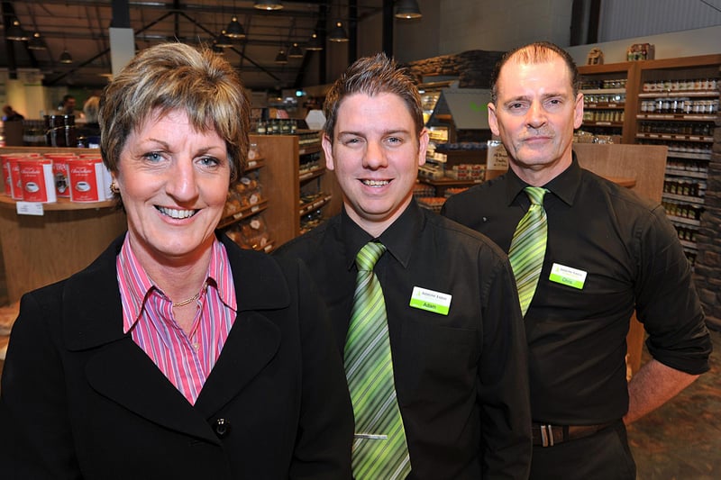 The official opening of the new Arrow Farm Shop and Cafe-Diner, pictured from left owner Dinah Blagg, food and beverage manager Adam Slayney and retail manager Chris James in 2011