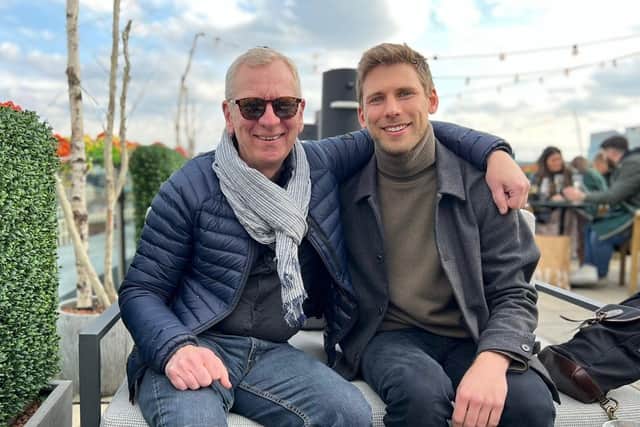 David visiting Lewis in Sweden.