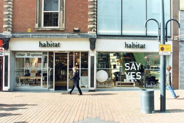 The Habitat store which had access to the Trinity Street Arcade at the rear first floor level. It opened in September 1983 but has since re-located, in November 2004, to a £1.4 million 'Edge of Town' store at Birstall. Habitat became famous for its' innovative designs for the home which were simple, stylish and functional.