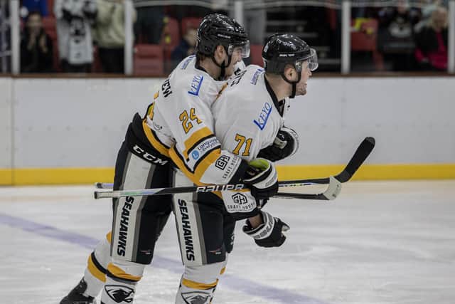INFLUENTIAL: Imports Brock Bartholomew (left) and Emil Svec have been big hits for Hull Seahawks this season. Picture: Adam Everitt/Seahawks Media