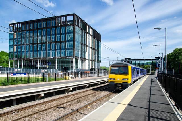 Number One Kirkstall Forge, as seen here from the station, came at an investment of £400m. Photo: Will Roberts/CEG.