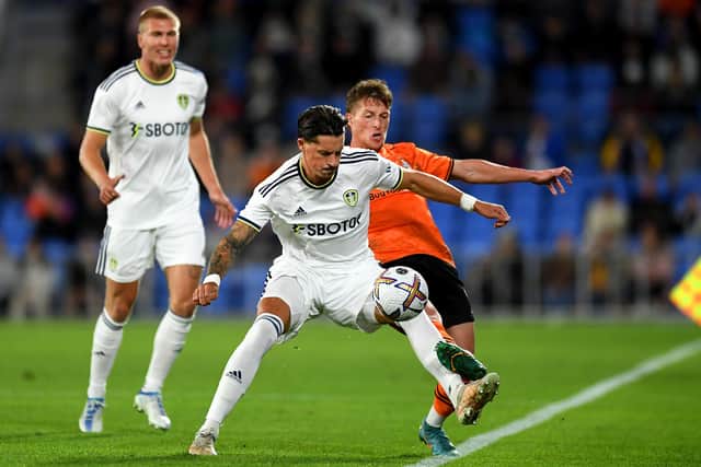 FEELING GOOD: Leeds United defender Robin Koch, front, pictured during last week's 2-1 victory against Brisbane Roar at the Cbus Super Stadium on the Gold Coast of Australia. Photo by Albert Perez/Getty Images.