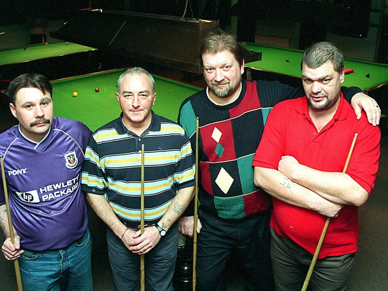 Snooker loopy.Pudsey Liberals 'A' team pictured in November 1998. From left, are David Ridsdale, David Whitaker, Gordon Harrison and Paul Sigsworth.