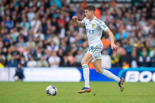 PRAISE: For Leeds United's fans and also a 'bag of tricks' Whites attacker from full-back Sam Byram, above, pictured on the charge in Saturday's 3-0 victory against Championship visitors Watford at Elland Road. Picture by Bruce Rollinson.