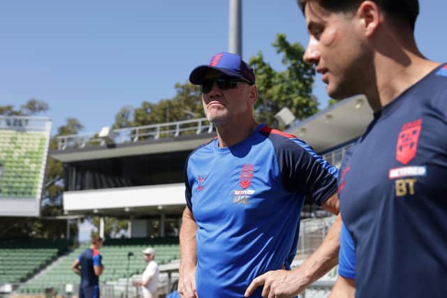 England coach Brian McDermott seen at training in Perth yesterday (Tuesday). Picture by Anita Reca/SWpix.com.