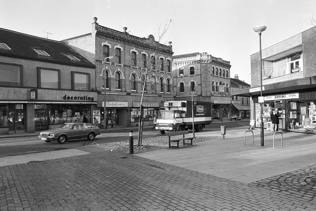 Shopping in Ossett town centre in November 1984.