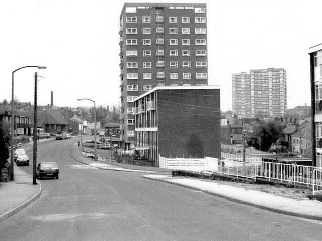 A view looking along Ley Lane towards Mistress Lane and Stocks Hill in Armley.
