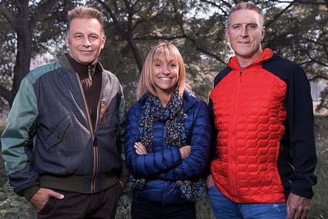 Chris Packham, Michaela Strachan and Iolo Williams are the presenters of BBC's Winterwatch, which came live from an RSPB reserve in Dorset this week (Picture: BBC Studios/Jo Charlesworth)