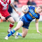 Harry Bowes on the ball for Trinity against Salford last month. Picture by Allan McKenzie/SWpix.com.