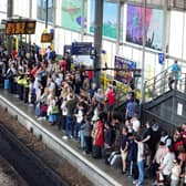 Rail passengers at Leeds Railway Station. PIC: Simon Hulme