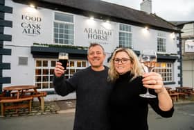 Mark and Gemma Hodgson, the new landlords of The Arabian Horse, in Main Street, Aberford, have taken over the reigns of the well-loved boozer to the delight of returning regulars. Photo: James Hardisty.