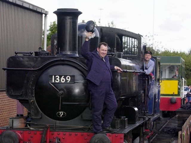 Middleton Railway Gala Weekend was held in September 2003. Pictured, from left, are train driver John Wilkinson and Fireman Rupert Lodge on the 1934 Pannier Tank Loco on loan from South Devon Railways.