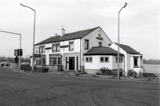 The Dyneley Arms pub located at the junction of Leeds Road and Pool Bank New Road. A pub has stood here since at least the mid 19th century but the original Dyneley Arms was replaced by this one at some point. The pub as seen here in 1986 closed down in October 2002 after suffering severe damage in a fire but after major renovation work it re-opened in March 2008.