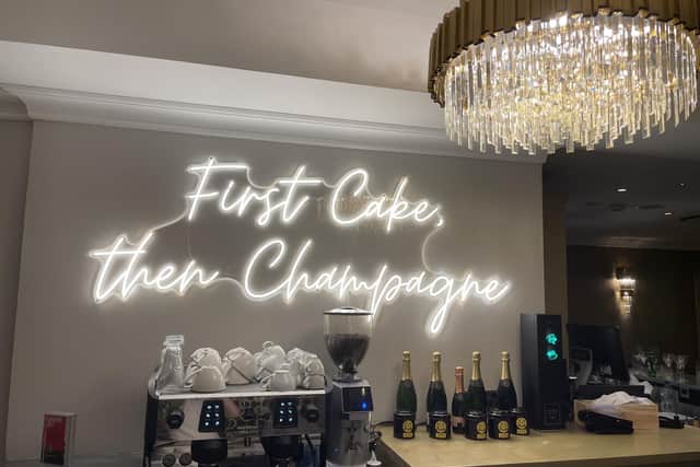 The decor in Harvey Nichols' Fourth Floor Bar has been redesigned to go with its new champagne and cake theme.