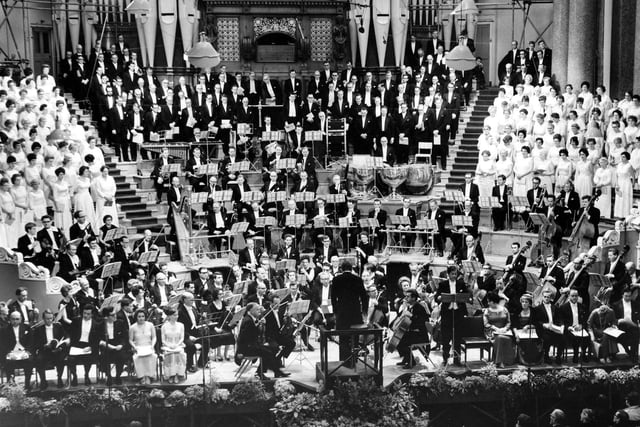 A performance of Prokofiev's 'War and Peace' at the Leeds Triennial Musical Festival staged at Leeds Town Hall in April 1967. This was the British premiere of this performance by the New Philharmonia,led by Edward Downes, and featuring the Feastival Chorus and Soloists.