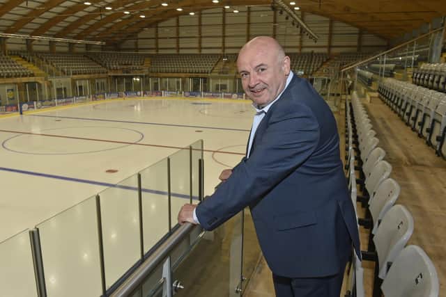 THAT WAS THEN: Steve Nell, pictured at Elland Road Ice Arena shortly after taking over the hockey franchise in Leeds, his team later becoming Leeds Knights. Picture: Steve Riding.