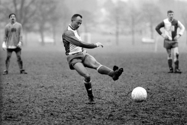 Evergreen Leeds Sunday League. striker Paddy O'Dunston was still scoring goals at the age of 38 in February 1994. He hit four for Woodhouse Swan in their 6-2 win over Shaftesbury in February 1994.