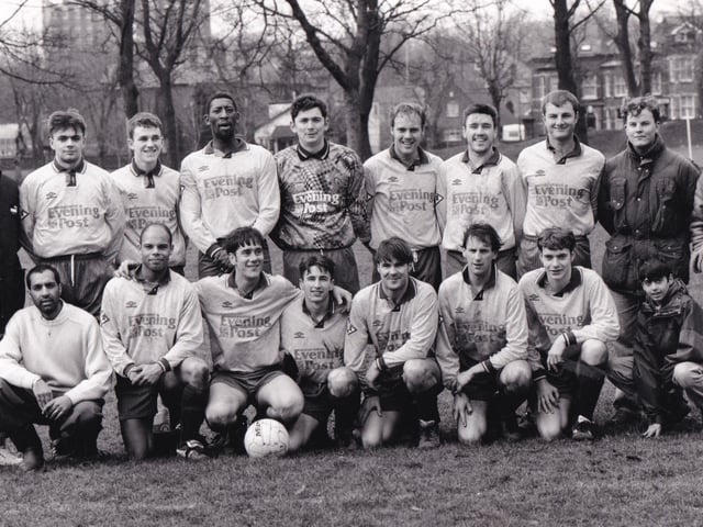 Grove Park, who played in the Wakefield Tetley league, pictured in March 1994. Back row, from left, are Phil Killey, Iso Budimir, Tim Laurence, Mohammed Saleem, John Wild, Darren Lupton, Tony Corfield, Carl Byrom, Rada Mrkic (secretary). Front row, from left, are Sal Habib (manager), David Bartholomew, Jovan Sesum, Michael Townend, Darren Jones, Darren Haywood, Richard Ellis and Karim Habib (mascot).