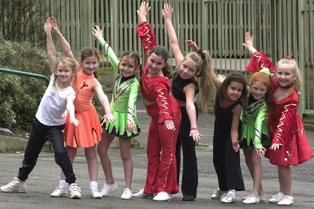Members of Kirkstall's Yvonne's Dance Studio who had won awards for rock n roll dancing in March 2001. Pictured, from left, are Shelby Spencer, Claire Walker, Linsey Smith, Gemma Boyle, Alanah Spencer, Autumn Blakey, Jessica Carter and Abigail Harding.
