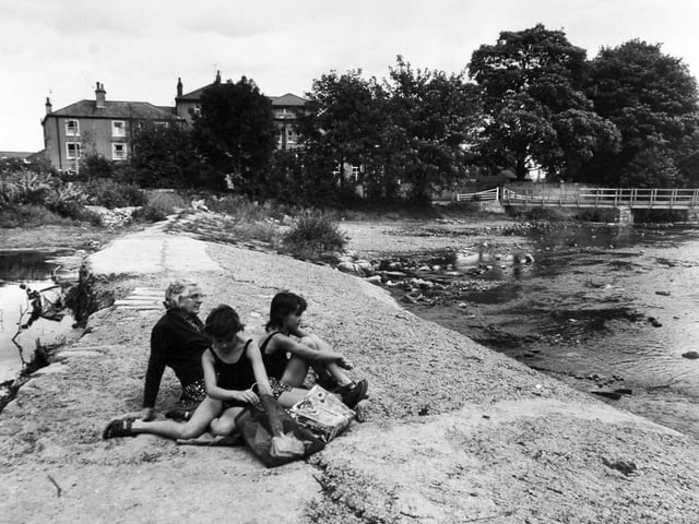 Alma Weir in July 1974. Pictured are Florence Grice and her grandchildren, Helen, seven, and Alison, 10.
