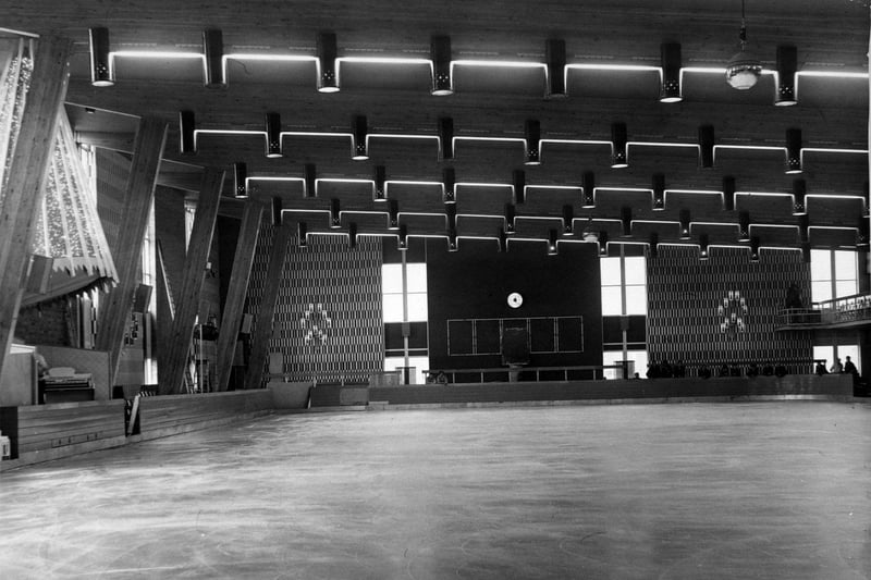 Inside the new Silver Blades Ice Rink on Kirkstall Road in April 1962.