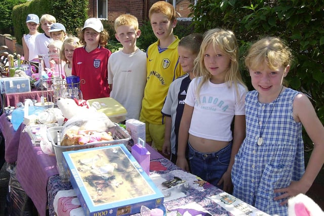 Local children held a table top sale to raise money for animal welfare in August 2003.