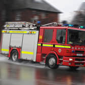 Four crews tackled a grass fire in Leeds.