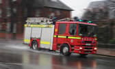 Four crews tackled a grass fire in Leeds.