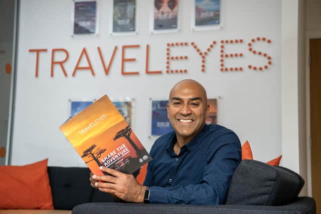 Amar Latif Launched Traveleyes, a touring company which partners blind people with sighted people and takes them to 70 different destinations. This helps blind people have more independence when they travel. Photo: Tony Johnson