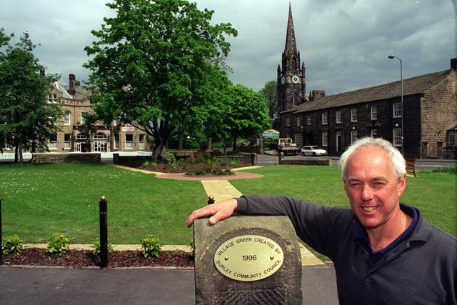 Spokesman Tom Sumner at the village green created from an area of land which was earmarked for development as part of the bypass scheme but was saved by Burley Community Council. Pictured in May 1997.