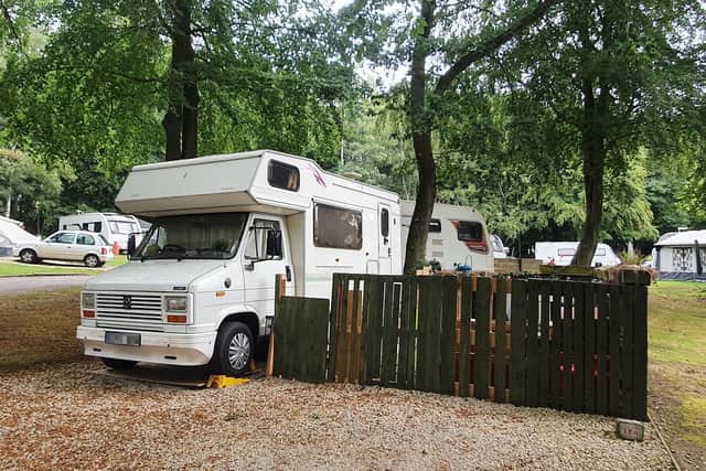 The vintage motorhome that Nicky Cash has lived in since October 2021. Picture: Nicky Cash/PA Wire