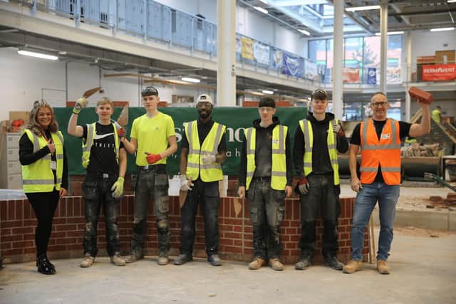 Lisa Haywood, Regional Apprenticeship Manager, Persimmon and members of Leeds College of Building.