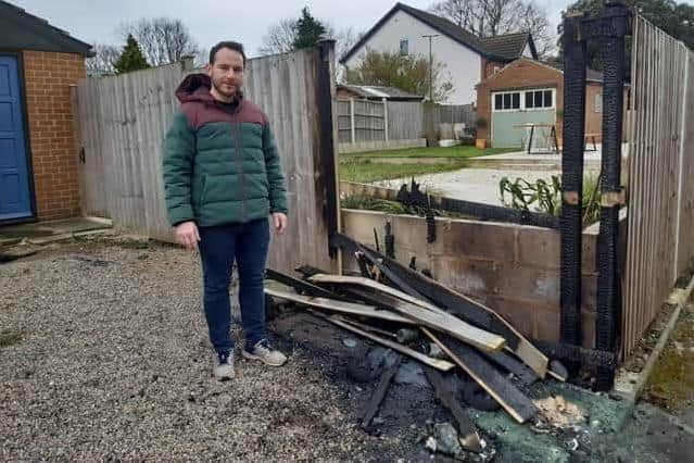 Andrew Lambert had to pay £40 after a fire destroyed his three bins and spread to his fence. Photo: National World