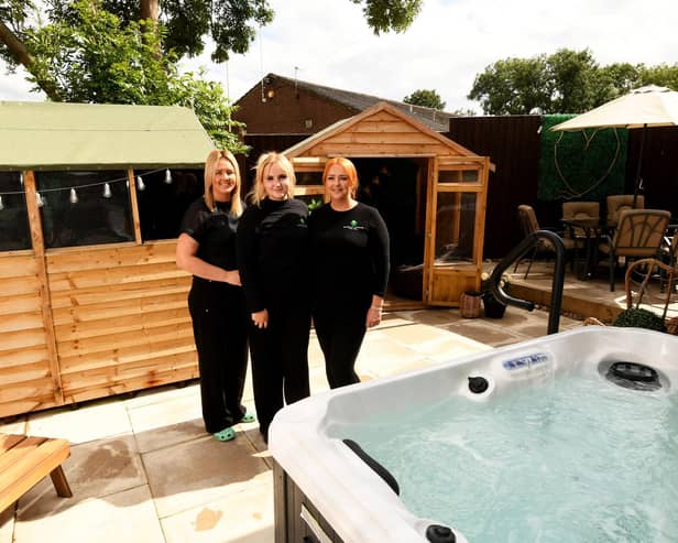 Gemma Thompson (left) pictured with her daughter Aleyah Thompson and her sister Hannah Wilson, the founders of Elegant Avenue spa in Pudsey (Photo by Simon Hulme/National World)