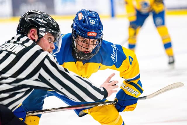 BRIGHT DAYS AHEAD: Edgars Vengis was one of a number of youngsters to come through from the Leeds Junior Knights to make his senior debut in NIHL One North. Picture: Kev Bland/Knights Media.