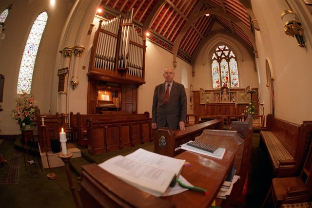 Burley in Wharfedale resident Frank Newbould who has been a member of St Mary's Church since 1920, donated more than £15,000 to restore the church organ. Pictured in July 1997.