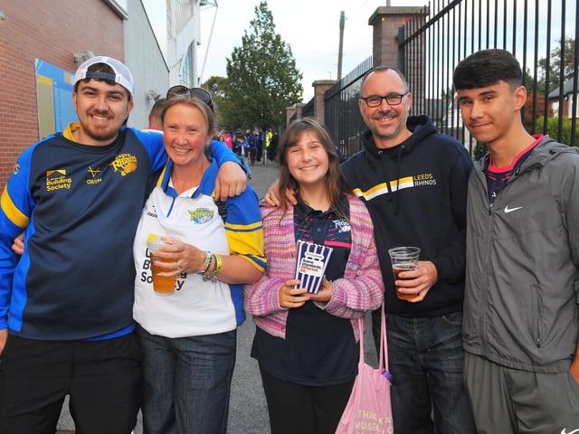 South Stand fans Joe Kelly and Darcy Balmforth and Carl and Fimlay Marson.