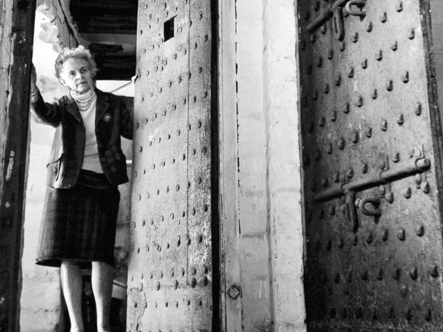 Dorothy Menheneott and husband John, former licensees of an 18th century inn at Ribblehead in the Yorkshire Dales, planned to spend their retirement in jail. The couple had bought the Old Court House, jailer's quarters and debtor's and felon's jail, at Ripon. Pictured in May 1970.