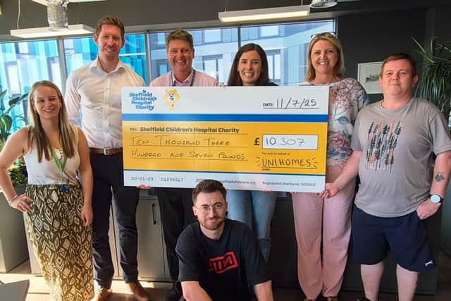 UniHomes donates £10,307 to Sheffield Children's Hospital Charity.