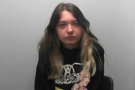 Mia Howarth, 21, who drove in her socks and used her mobile phone to film her boyfriend hanging out of a passenger window has been jailed for three years after her car crashed into a ditch in Harrogate, causing his death
