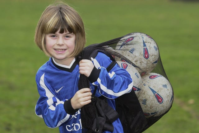 This is hot-shot striker Emily Starkie who had bagged 40 goals in seven games for Farsley Celtic. She is pictured in November 2003.