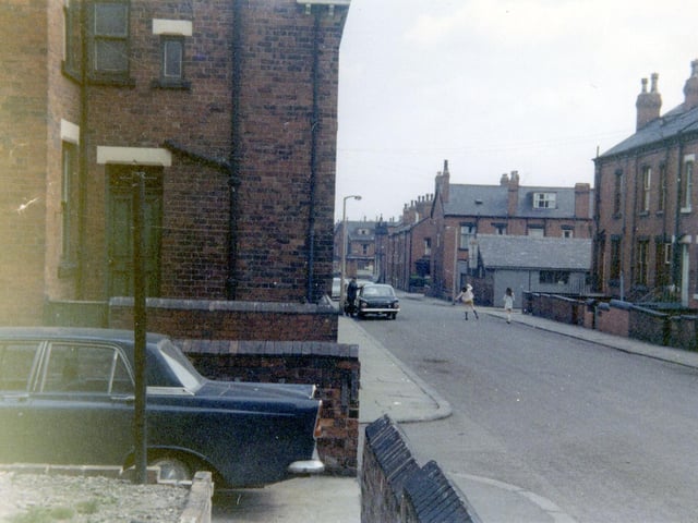 Hardy Street in June 1971 seen from the back yard of Park View. Back Park View is the road leading off to the left.