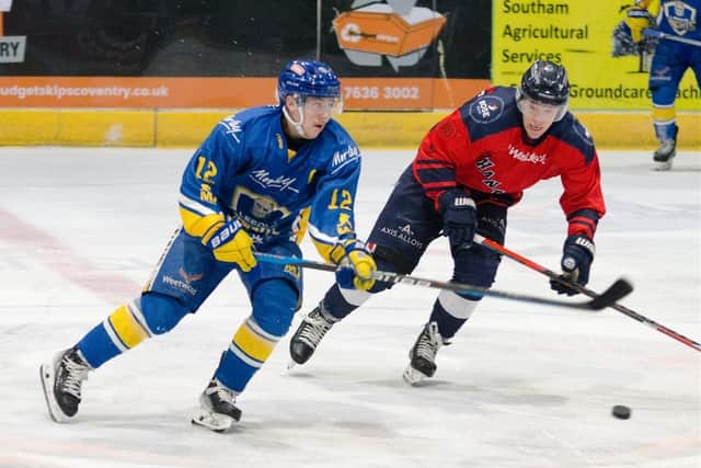 TOUGH DAY: Leeds Knights' captain Kieran Brown tries to get an attack going against Peterborough Phantoms in Sunday's final. Picture: Chris Callaghan